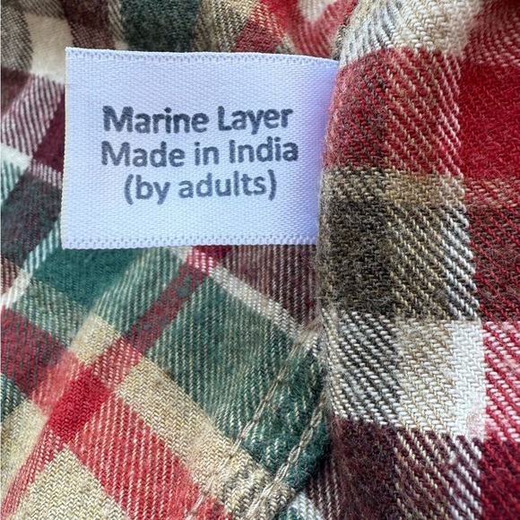 Marine Layer Men’s L Multicolor Plaid Flannel Shirt – Excellent Condition - Picture 5 of 8